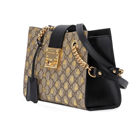 gucci padlock bee tote|Padlock small GG bees shoulder bag .